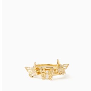 Kate Spade butterfly ring stack NWT